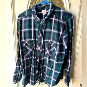 Faded Glory button down plaid shirt